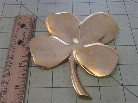 Gerity 24 Karat Gold Plated Four Leaf Clover Shamrock Paperweight Irish Lucky Ebay