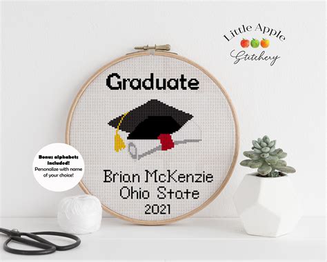 Graduation Cross Stitch Pattern Pdf Etsy