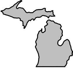 Printable Outline Template Of Upper Peninsula Of Michigan The