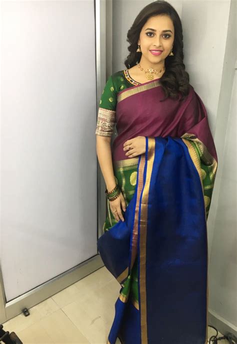 Tamil Actress Sri Divya In Pattu Saree Looking Traditional Actress