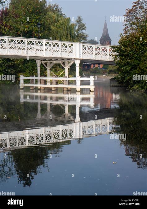 Early Morning River Thames Whitchurch Bridge Near Pangbourne On