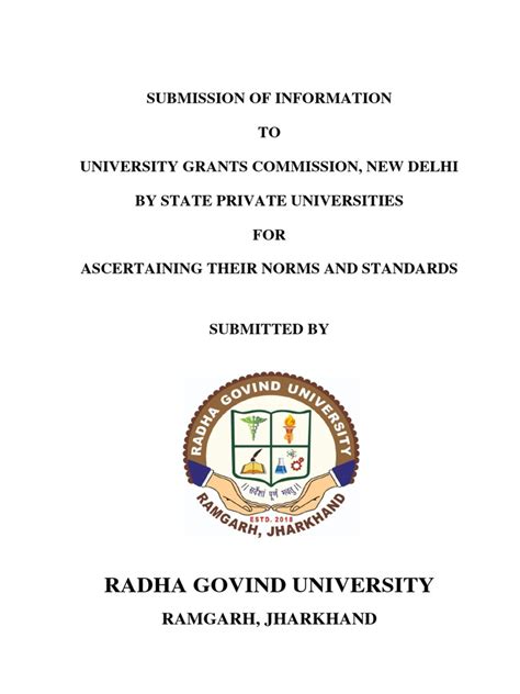 Radha Govind University Proforma UGC | PDF | Curriculum | University ...