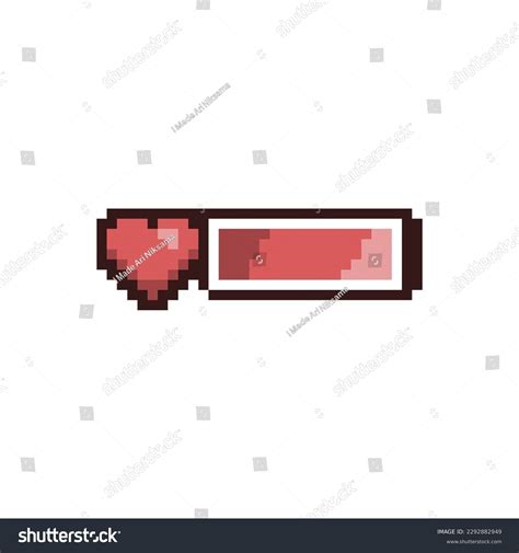 Pixel Art Health Bar Red Color Stock Vector Royalty Free 2292882949