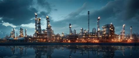 Premium AI Image | Large oil and gas refinery pipelines in the process of oil refining and the ...