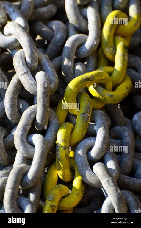 Coloured Anchor Chain Stock Photo Alamy