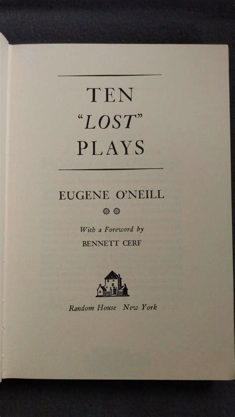 Ten Lost Plays By Eugene O Neill Hc Vg Dr Ebay