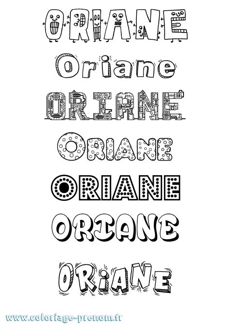 Coloriage du prénom Oriane à Imprimer ou Télécharger facilement