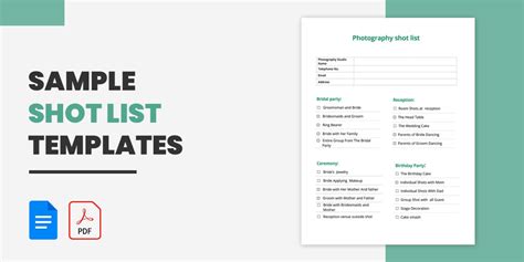 11+ Sample Shot List Templates - DOC, PDF, Excel