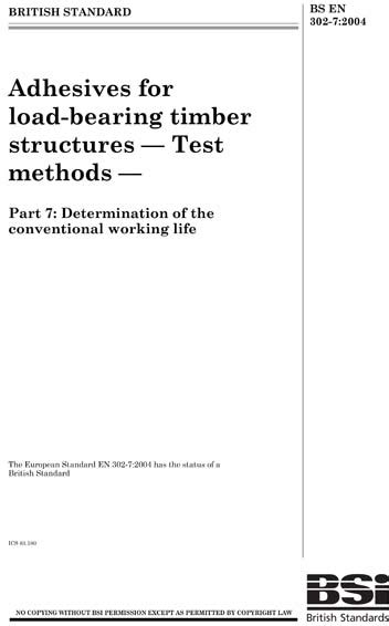 Bs En Adhesives For Load Bearing Timber Structures Test