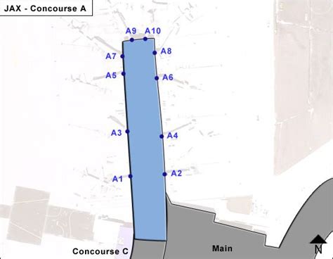 Jacksonville Airport JAX Concourse A Map