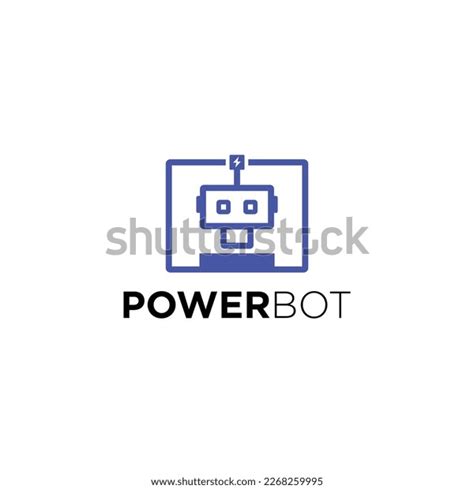 power bot logo design technology symbols stock vector royalty