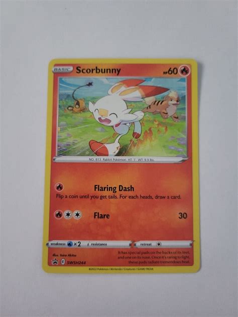 Pokémon TCG Scorbunny SWSH244 Black Star Promo Cosmos Holo Rare Fire