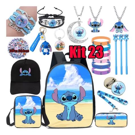 Kit 23 Mochila Escolar Anime Lilo Stitch Para Niñas Cuotas sin interés