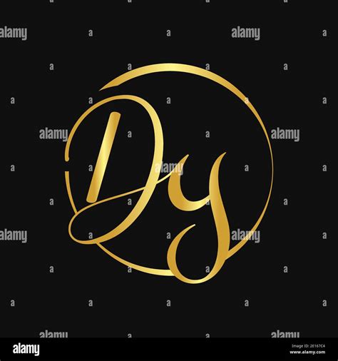 Initial Dy Script Letter Type Logo Design With Modern Typography Vector