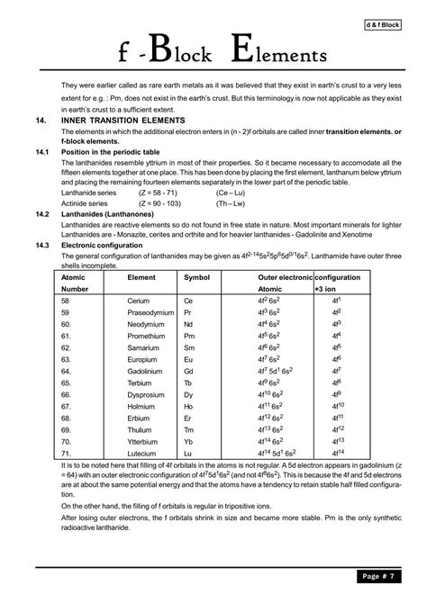 D And F Block Elements Class Notes Iit Jee Neet