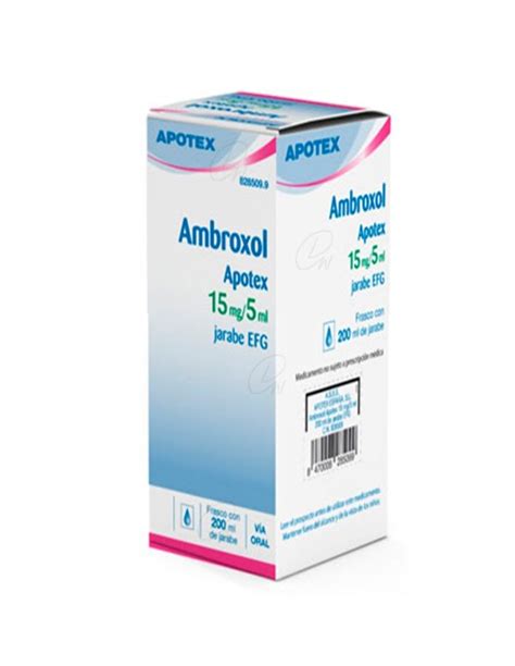 Ambroxol Apotex 15 Mg5 Ml Jarabe Efg 1 Frasco De 200 Ml