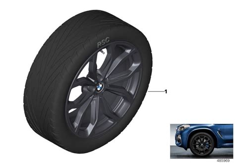 Bmw Rdc Wheel And Tyre Set Summer Matt Black Lllparts