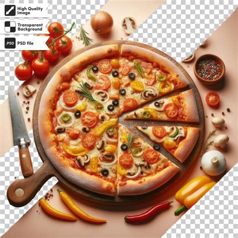 Premium Psd Psd Pizza With Salami And Tomatoes On Transparent Background