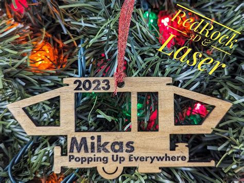 Pop up / Tent Camper Christmas Tree Ornament Personalized Front and ...