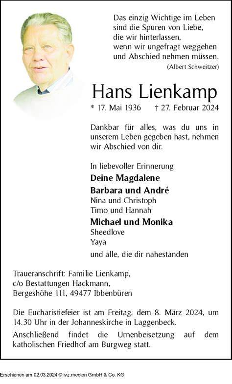 IVZ Trauer Hans Lienkamp