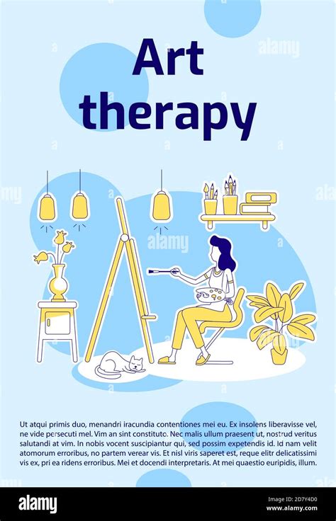 Art Therapy Poster Flat Silhouette Vector Template Stock Vector Image And Art Alamy