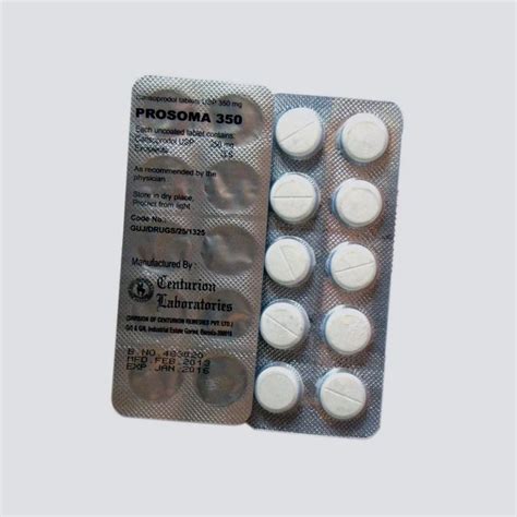 Prosoma Carisoprodol Tablets Centurion Laboratories Treatment Pain