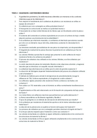 CUESTIONARIO SOLDADURA MOODLE Pdf