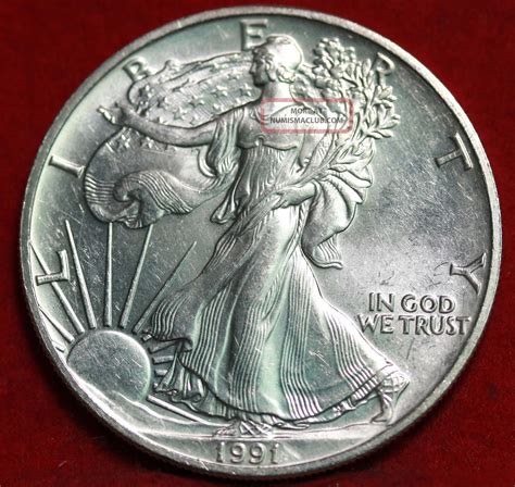 Uncirculated 1991 American Eagle Silver Dollar