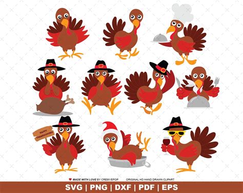 Thanksgiving Turkey Bundle Svg 10 Bundle Set Turkey For Thanksgiving