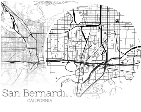 San Bernardino Map INSTANT DOWNLOAD San Bernardino California | Etsy