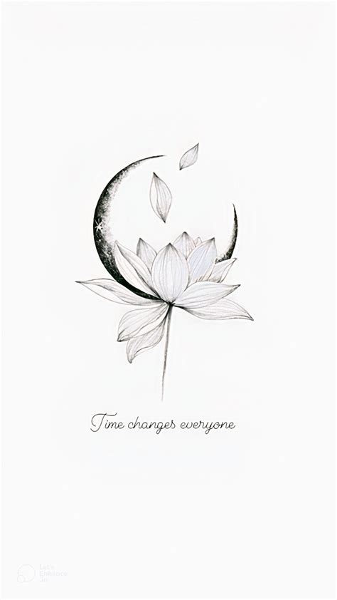 Flowers Moon Tattoo Drawing Lotus Tattoo Design Moon Tattoo Designs