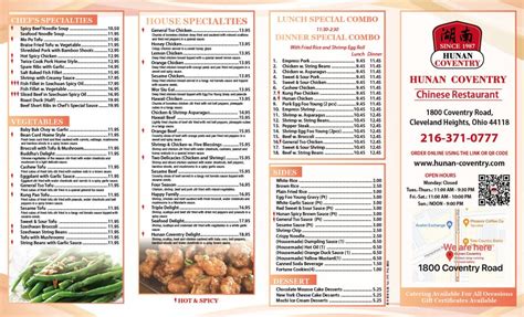 Menu - Hunan Coventry