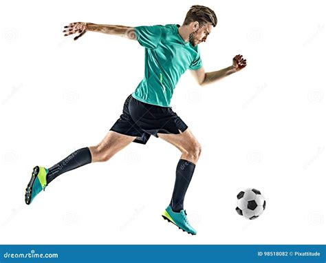 Soccer Player Man Running Isolated Stock Photo Image Of Background