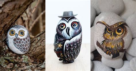 Best Owl Painted Rocks Ideas And Images