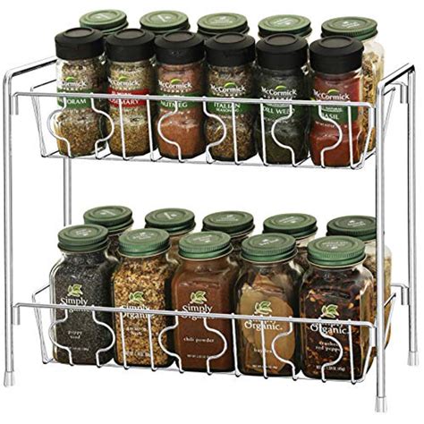 Simplehouseware 2 Tier Kitchen Counter Organizer Spice Rack Chrome