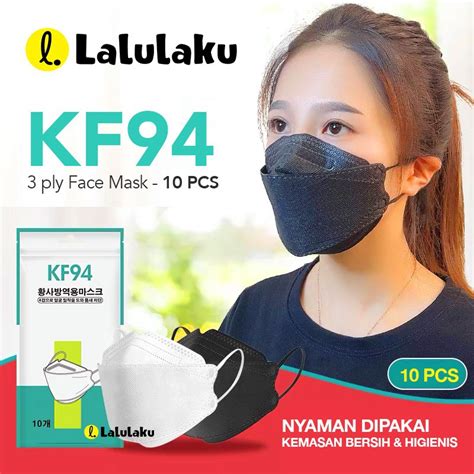 Jual Masker Kf Black Masker Korea Ply Earloop Shopee Indonesia