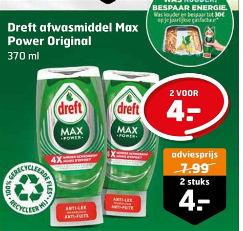 Dreft Afwasmiddel Max Power Original Ml Aanbieding Bij Trekpleister