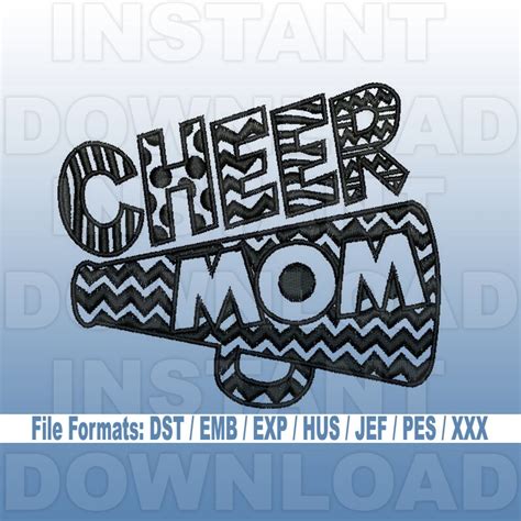 Cheer Mom Megaphone Embroidery Design Filled Stitch 4x4 Etsy