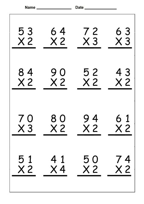 Math Worksheets For 4th Grade Multiplication