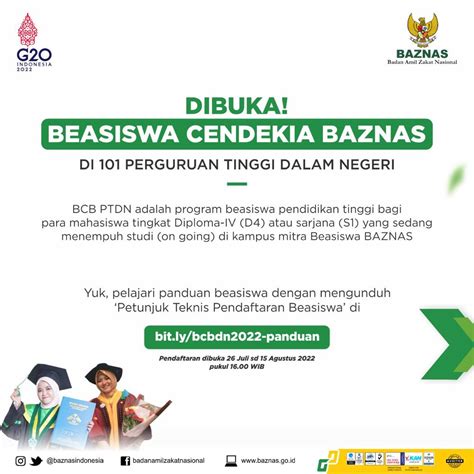 Jadwal Beasiswa Cendekia BAZNAS 2022 Syarat Dan Link Pendaftaran