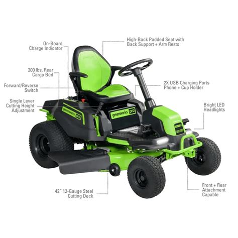 Greenworks Pro Gd60crt106 Crossovert 106cm42 60v Battery Powered Side Discharge Mulching