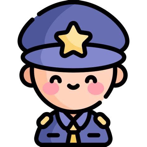 Police Kawaii Lineal Color Icon