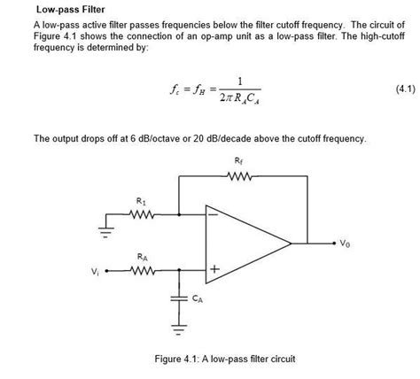 Solved A Low Pass Active Filter Construct The Circuit