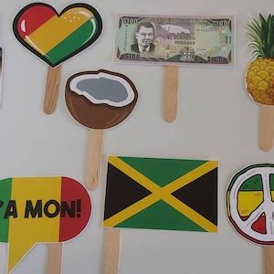 Printable Photo Props Jamaican Party Reggae Party Printable Prop Reggae