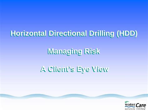 Pdf Horizontal Directional Drilling Hdd Managing Risk · 2009 11 20 · Horizontal Directional