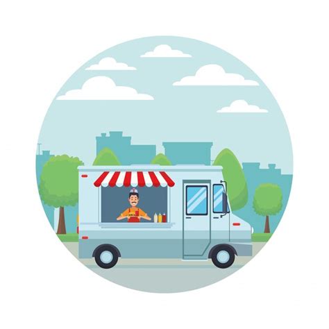 Food Truck Front Vectors And Illustrations For Free Download