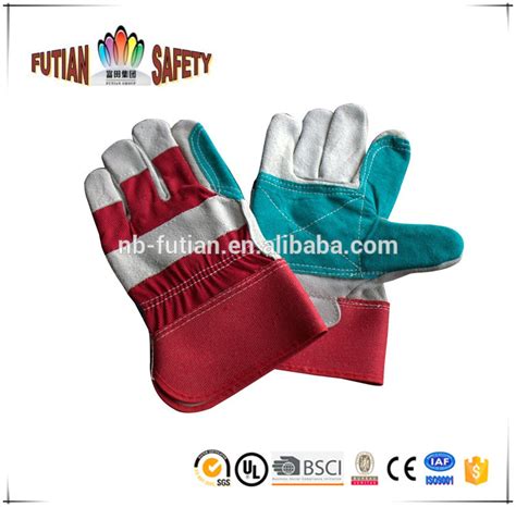 Ftsafety Reinforcement Cow Split Leather Working Gloves Safety Rigger