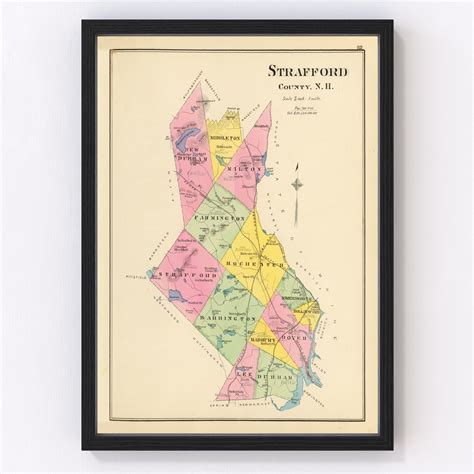 Vintage Map of Strafford County New Hampshire, 1892 by Ted's Vintage Art