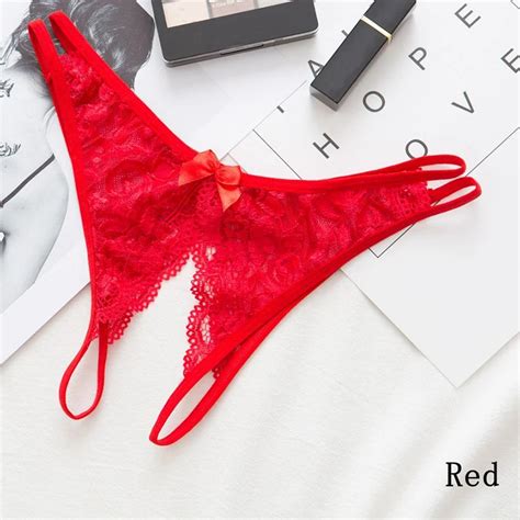 New Arrival Women Sexy Opening Crotch Panties Ladies Flower Lace Female Briefs Thongs G String