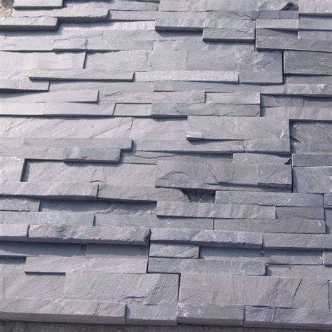 Best Quality Split Face Ledge Panels Stacked Wall Black Grey Slate